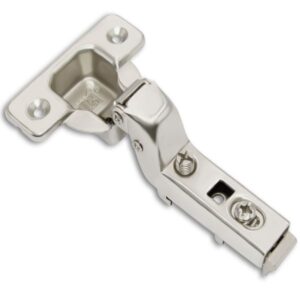 Self-closing hinge with latch for flush inset cabinet doors, screw-on mounting