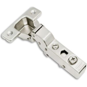 Half overlay clip-on soft-close 3D cabinet hinge TCH-11302 H.45.S with screw-on mounting and cam adjustment for smooth and quiet cabinet doors