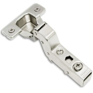 Inset clip-on soft-close 3D cabinet hinge TCH-11302 i.45.D with press-in dowels and cam adjustment for flush cabinet doors.