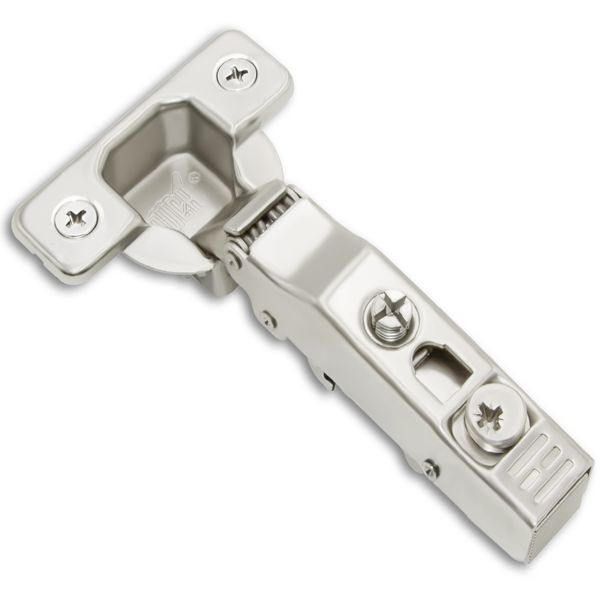 Full overlay clip-on soft push-to-open 3D hinge TCH-11502 F.45.D with cam adjustment and press-in dowels for handleless cabinet doors