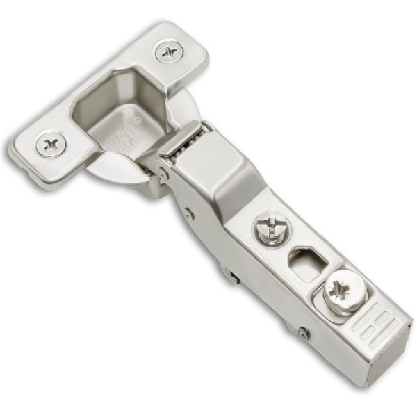 Half Overlay Clip-on Soft Push-Open 3D Hinge TCH-11502 H.45.D with cam adjustment and press-in dowels for modern cabinets