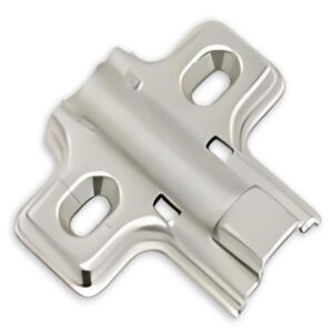 Frameless clip-on mounting plate TCH-14201 37.L02 with nickel-plated finish and secure hinge compatibility for modern cabinetry