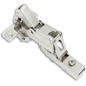 Half overlay 165-degree clip-on soft-close corner hinge TCH-14202 165.H.48.S for lazy Susan corner cabinet doors.
