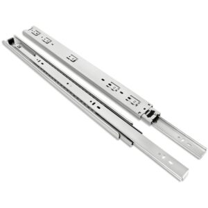 Side mount full extension drawer slides for standard-duty storage