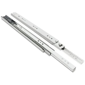 53mm soft-close heavy-duty ball bearing drawer slides TCH-22203 ZP with 150 lb load capacity and full-extension side mount design for cabinets.