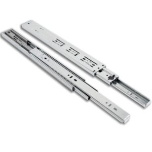 45mm push-to-open ball bearing drawer slides TCH-22301 ZP with 100 lb load capacity, side mount installation, and smooth, handle-free operation.