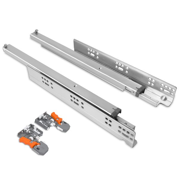 16mm T-MOTION Soft-Close Undermount Drawer Slides TCH-23101 16.3D with synchronized stability, concealed design, and 75 lb load capacity