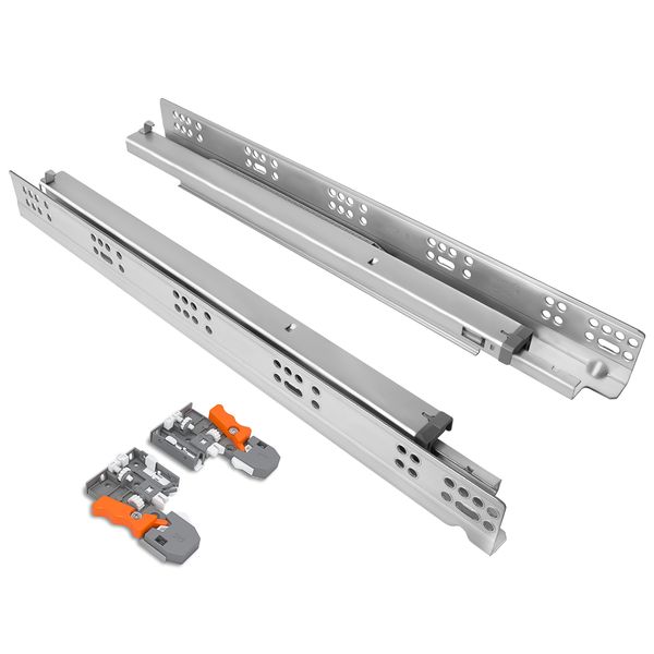 16mm T-MOTION Soft-Close Undermount Drawer Slides TCH-23102 16.3D with synchronized stability, whisper-quiet closure, and 75 lb load capacity