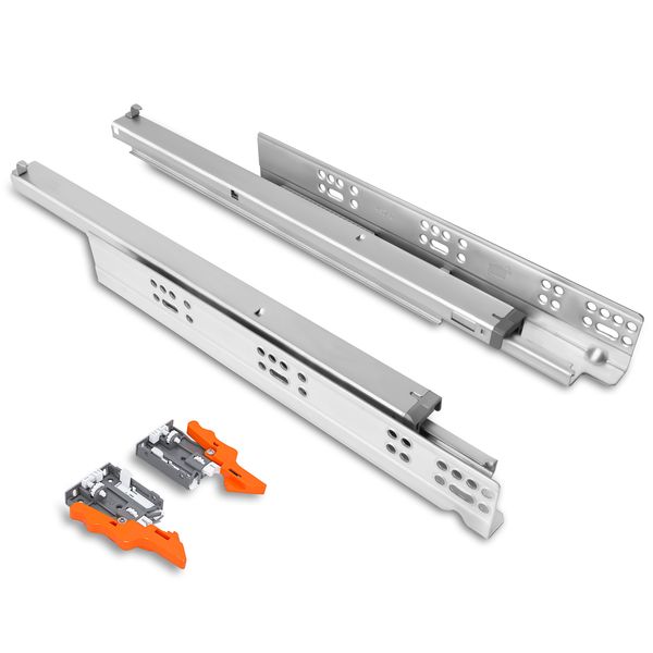19mm push-open undermount concealed drawer slides TCH-23303 19.3D with 75 lb capacity for modern cabinet and furniture applications