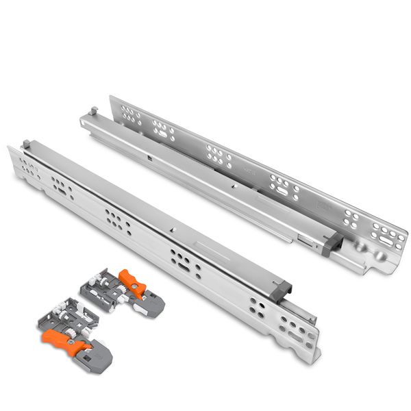 16mm Push-Open Standard Duty Undermount Drawer Slides TCH-23305 16.3D with concealed design and 100 lb capacity for modern cabinetry