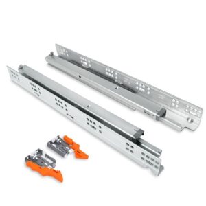 19mm push-open soft-close undermount drawer slides TCH-23404 19.3D for frameless and face frame cabinets, 75 lb load capacity