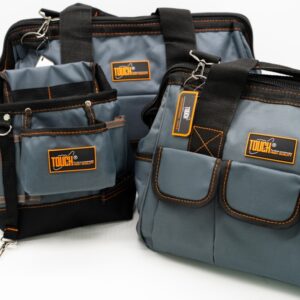 TOUCH Tool Bag TOU-63001 with reinforced fabric, multiple compartments, and strong handle for tool storage